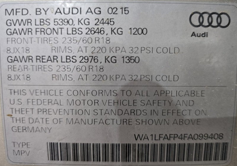 Q5 AUDI   2015 Owners Manual 636706