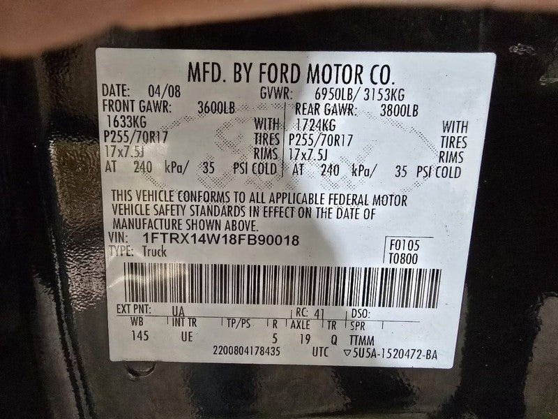 Chassis ECM Theft-locking Left Hand Rear Cab Fits 08 FORD F150 612623 