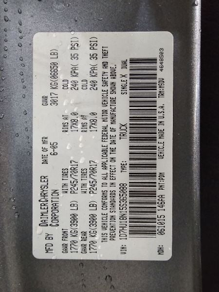 RAM1500   2005 Owners Manual 574318