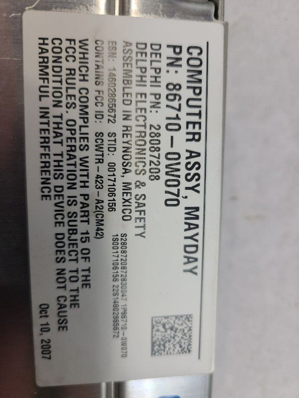 Chassis ECM Communication Mayday System Fits 07 LEXUS LS460 606932