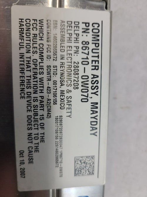 Chassis ECM Communication Mayday System Fits 07 LEXUS LS460 606932