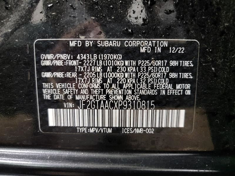Passenger Right Air Bag Passenger Dash Fits 18-19 XV CROSSTREK 572162