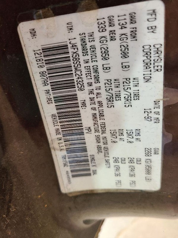 Driver Corner/Park Light Park Lamp-turn Signal Fits 97-98 GRAND CHEROK