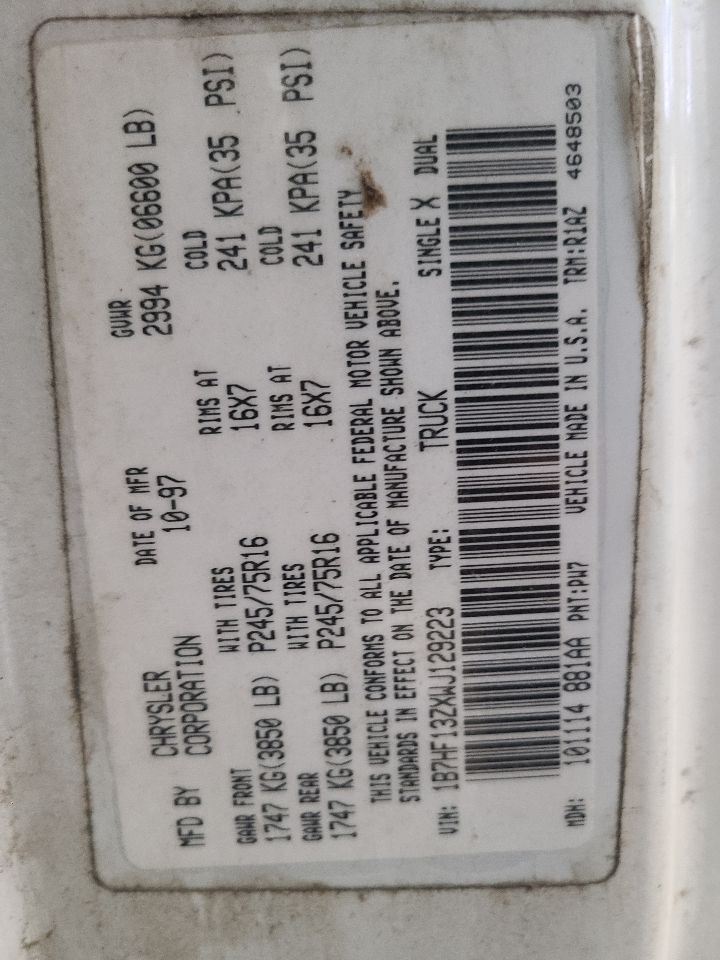 Radiator Core Support Fits 94-02 DODGE 2500 PICKUP 665633
