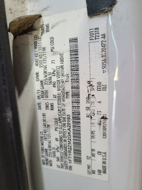 Passenger Rear Side Door Hinged Low Roof Front Fits 15-25 TRANSIT 150 