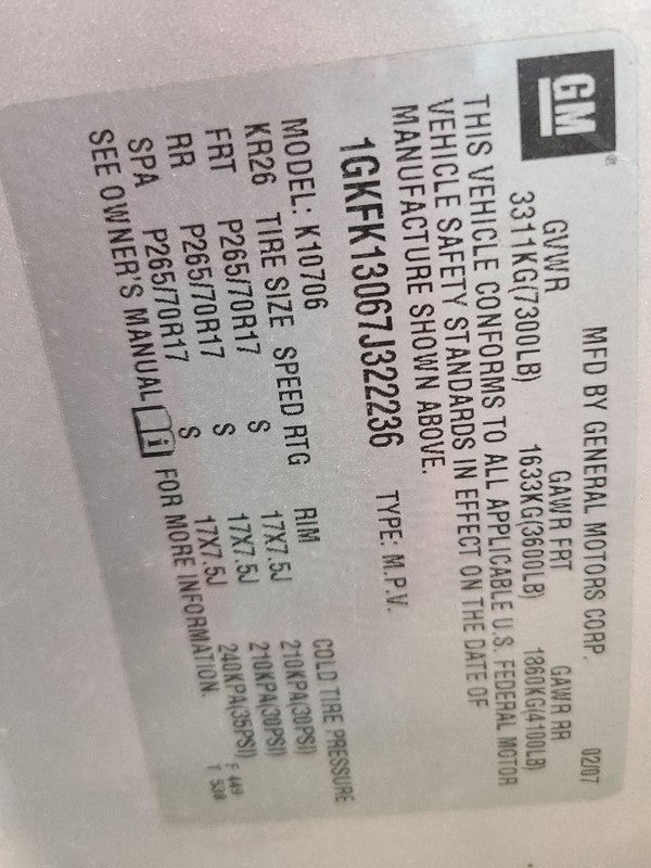 Passenger Front Door Thru 11/14/10 Fits 07-11 AVALANCHE 1500 678818