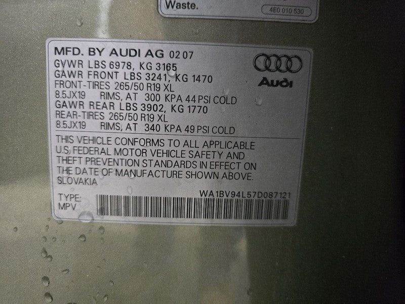 Seat Belt Front Bucket Seat Driver Buckle Fits 07-09 AUDI Q7 627402
