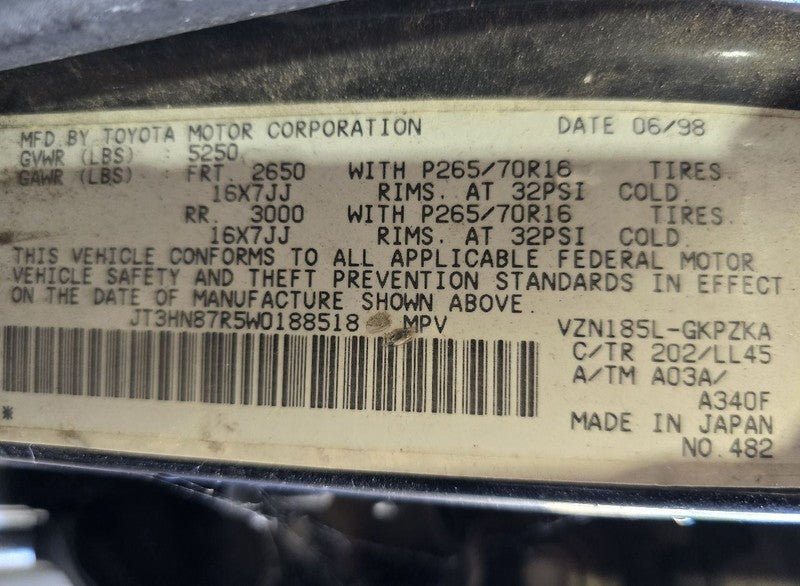 4 RUNNER  1998 Rear View Mirror 639206