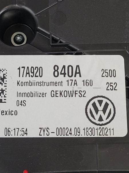 Speedometer Analog Display MPH ID 17A920840 Fits 19 JETTA 599437