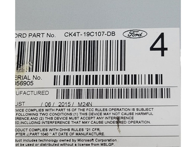 Audio Equipment Radio AM-FM-CD-MP3 Single Disc Fits 15-16 TRANSIT 150 
