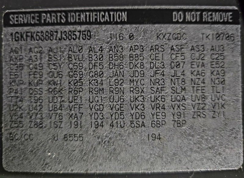 YUKON     2007 Seat Belt Rear 623803