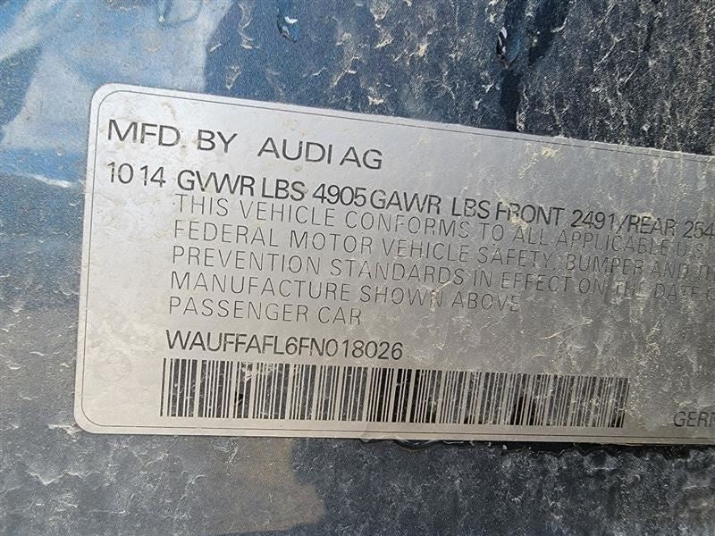 Driver Side View Mirror Power Painted Finish Fits 10-16 AUDI A4 413915