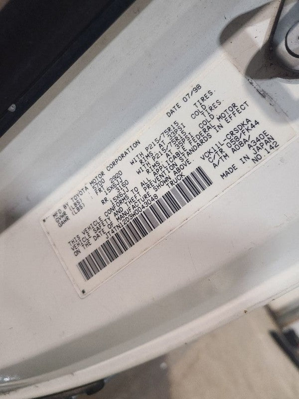 Rear Seat Fits 1998 TOYOTA T100 PICKUP 652969