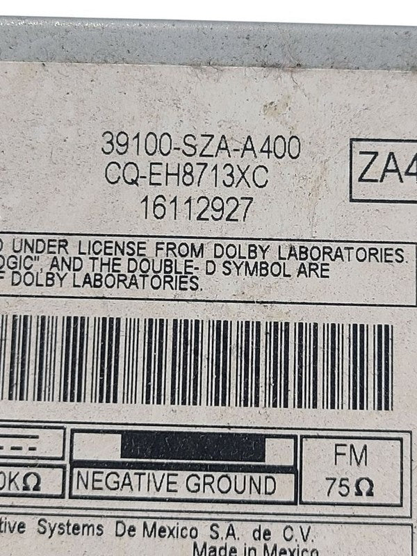 Audio Equipment Radio Receiver AM-FM-6CD EX Fits 09-11 PILOT 662158