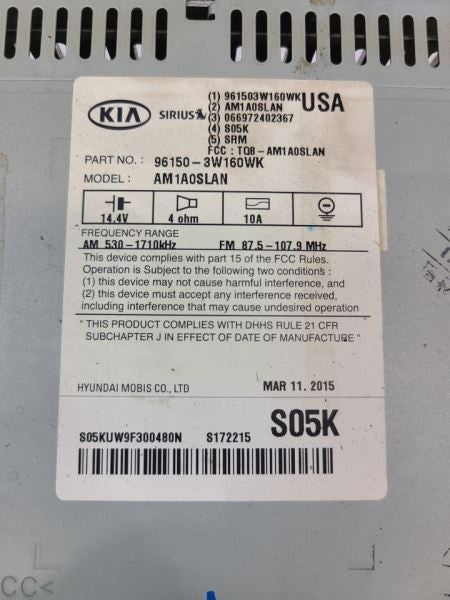 Audio Equip Radio Receiver US Market Fits 14-16 SPORTAGE 568659 961503