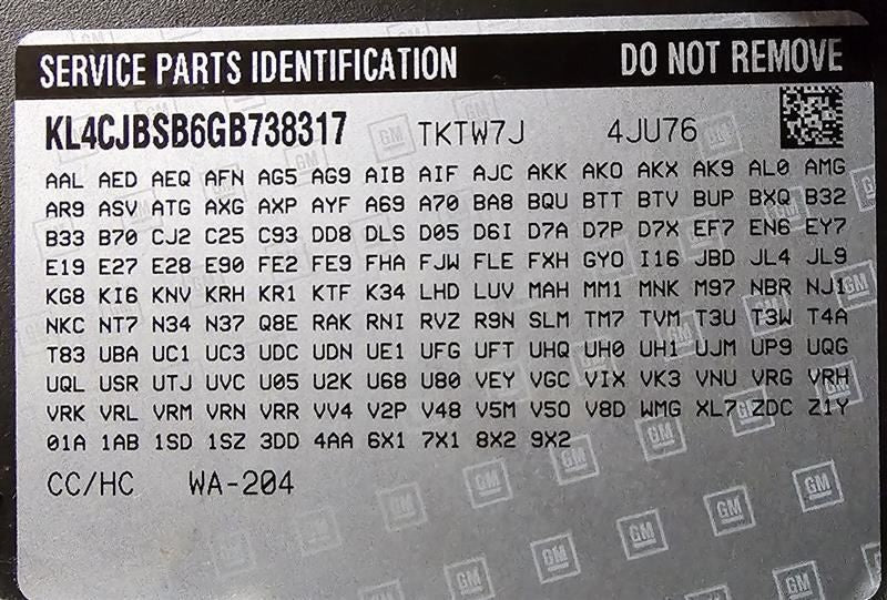 Passenger Right Air Bag Front Passenger Dash Fits 13-16 ENCORE 580722