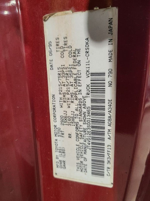 Driver Left Front Door Manual Windows Fits 94-98 T100 663771