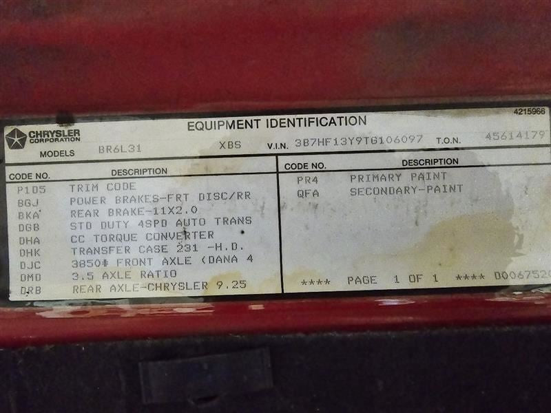 RAM1500   1996 Seat Belt Front 586630