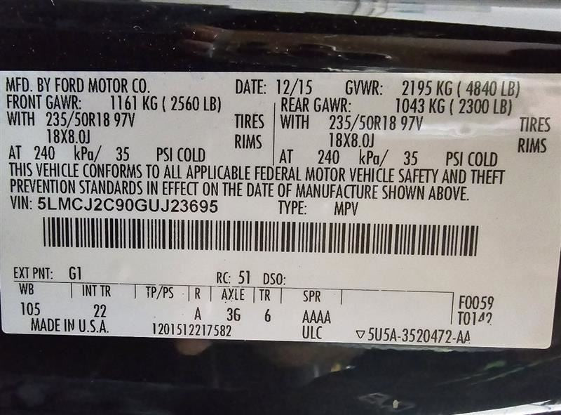 Seat Belt Front Bucket Passenger Buckle Fits 15-19 MKC 583447