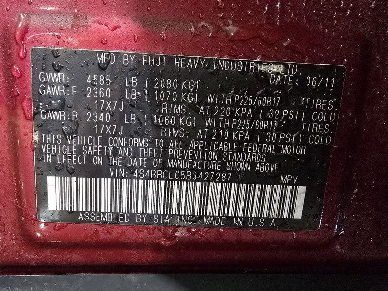 Seat Belt Front Driver Retractor Fits 10-12 LEGACY 614807