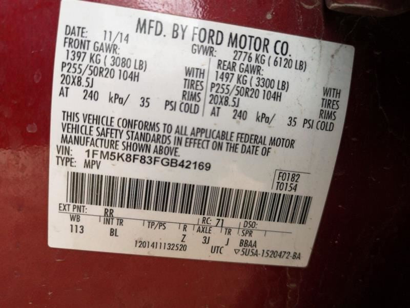Audio Equipment Radio Receiver ID EB5T-19C107-JB Fits 15 EXPLORER 2599