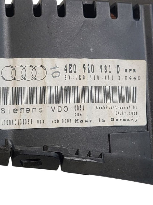 Speedometer Cluster MPH V8 With Adaptive Cruise Fits 08-10 AUDI A8 670