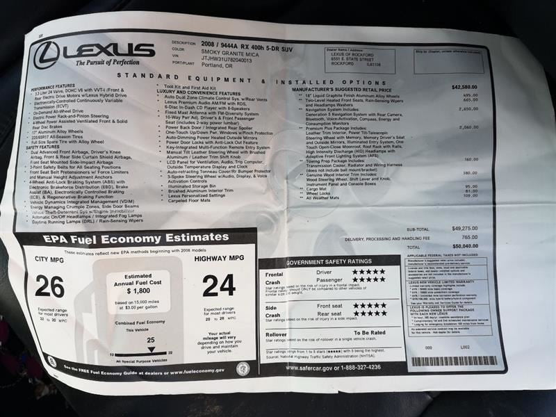 Info-GPS-TV Screen Player Navigation Fits 08-09 LEXUS GX470 589956 868