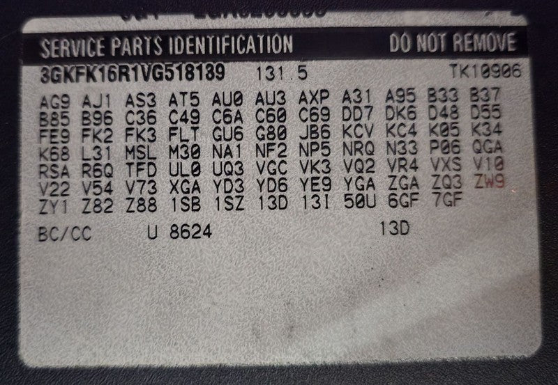 SUBGM1500 1997 Seat Belt Front 645358