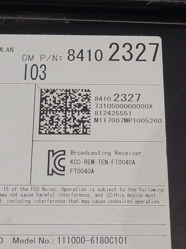 Audio Equipment Radio Receiver ID 84102327 Fits 17 SIERRA 1500 PICKUP 