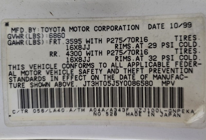 Chassis ECM ABS Left Hand Dash Fits 00-02 LEXUS LX470 632090