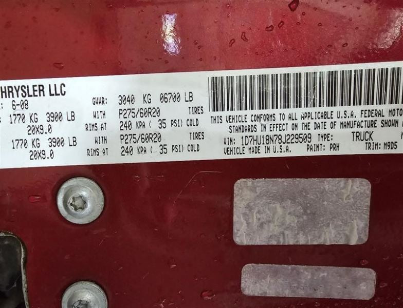 Chassis ECM 4 Door Fits 08 DODGE 1500 PICKUP 580834