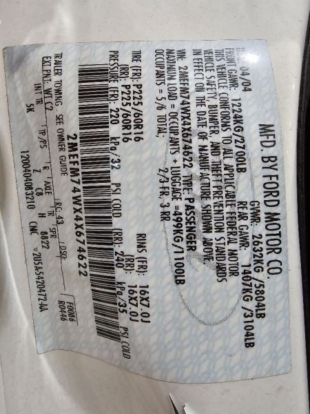 GRAND MAR 2004 Seat Belt Rear 577951