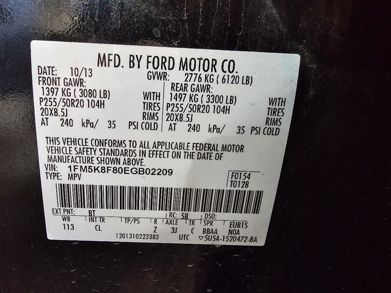 Seat Belt Front Passenger Retractor Fits 13-15 EXPLORER 596081
