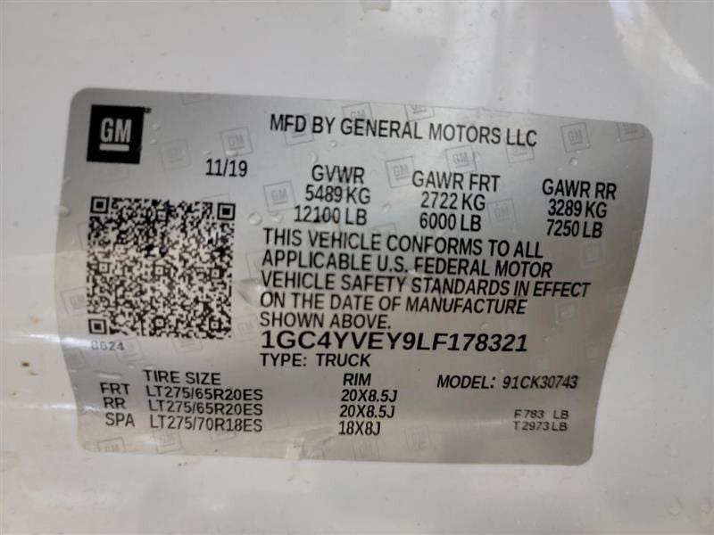 SILVRDO35 2020 Steering Column Lock Control Module Chassis ECM 537069