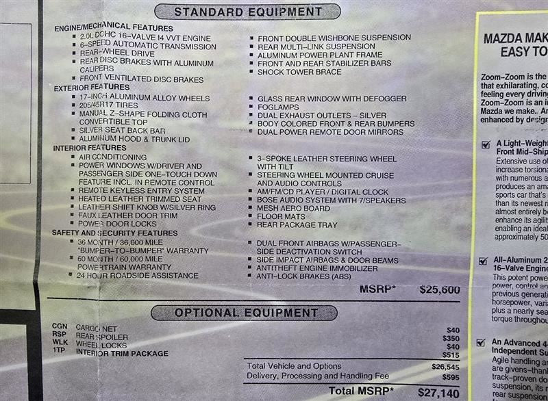Temperature Control With AC Fits 06-08 MAZDA MX-5 MIATA 604726
