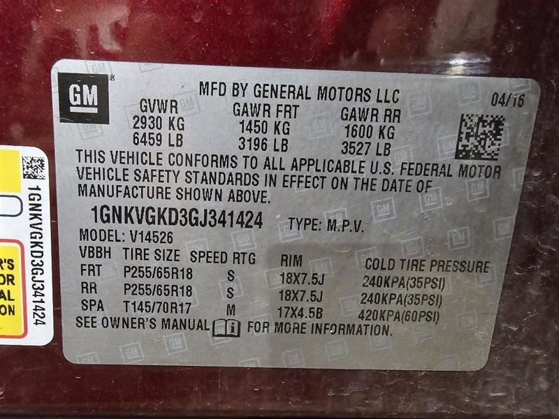 Seat Belt Front VIN J 11th Digit Limited Bucket Fits 11-17 ACADIA 5857