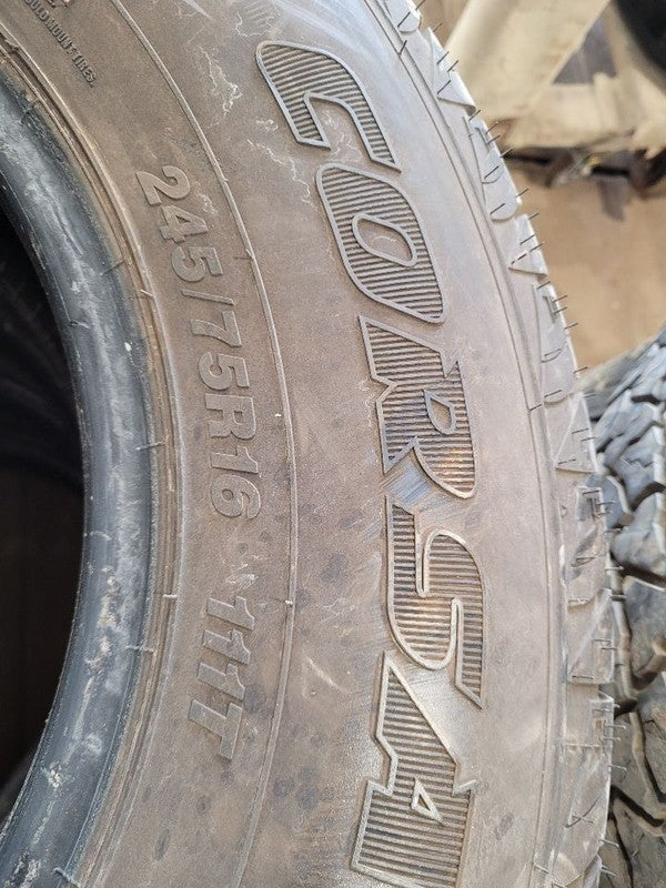 4 Used Tires  Corsa 245-75-16  8/32 Tread 663381