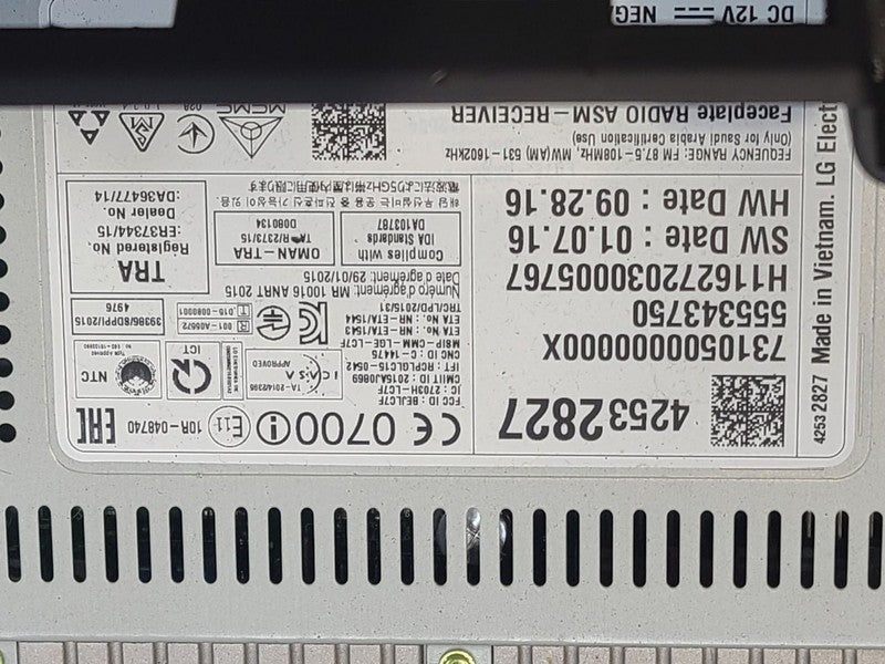 Audio Equipment Radio 7.0" Screen Ioa Opt U2K Fits 17 CRUZE 678871