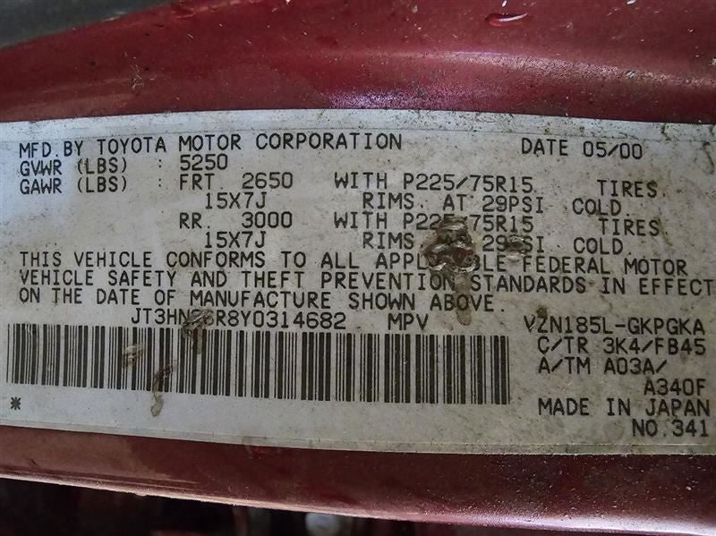Passenger Right Side View Mirror Power Fits 99-02 4 RUNNER 578463