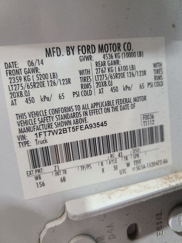 Driver Rear Side Door Crew Cab Fits 13-16 FORD F250SD PICKUP 675767
