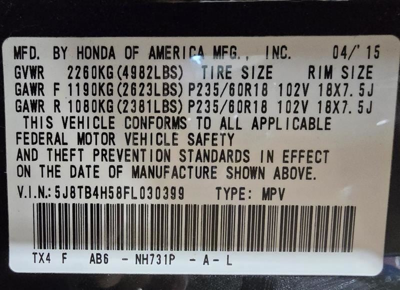 Seat Belt Front Bucket Seat Passenger Buckle Fits 13-15 RDX 596761