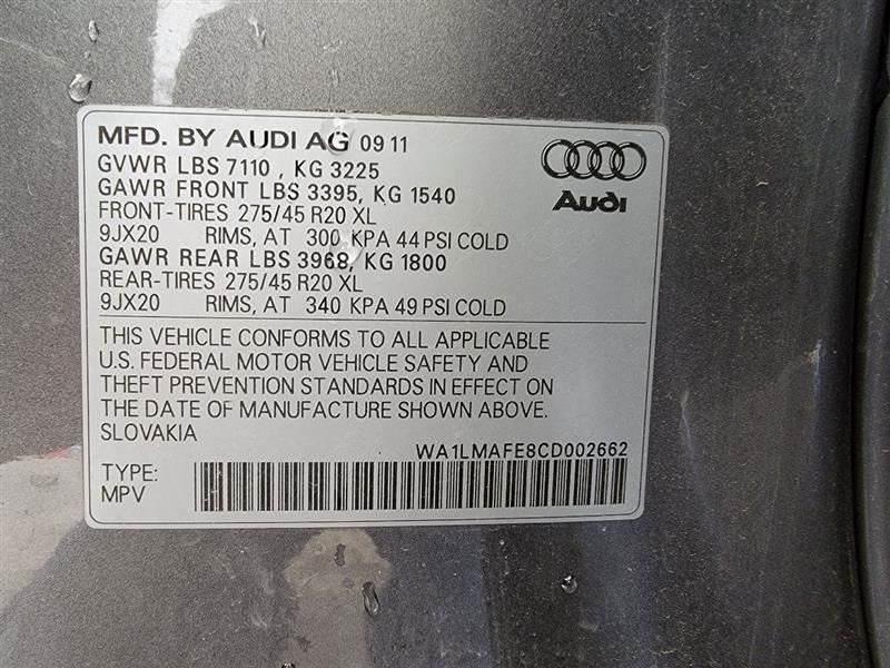 Chassis ECM Transmission ID 0C8927750 Fits 11-14 TOUAREG 544205