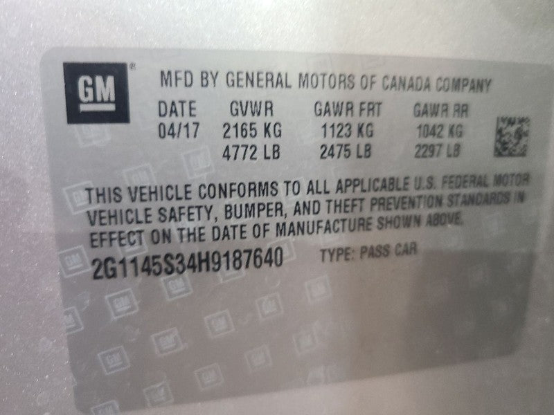 Passenger Right Tail Light Lid Mounted Fits 14-20 IMPALA 655832