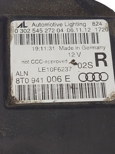 Passenger Headlight Xenon HID Self Adjusting Opt 8Q3 Fits 13-17 AUDI A