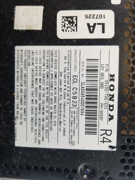 Audio Equipment Radio Control Panel Lower SE Fits 16-18 ILX 530555