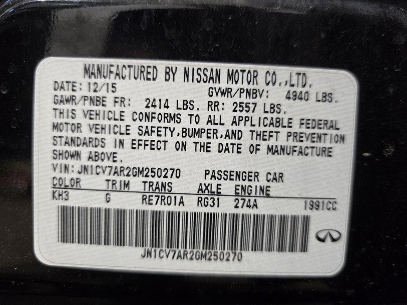 Seat Belt Front Bucket Driver Buckle Fits 14-22 INFINITI Q50 632902