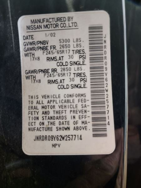 Driver Left Side View Mirror Power Fits 01-03 INFINITI QX4 572721