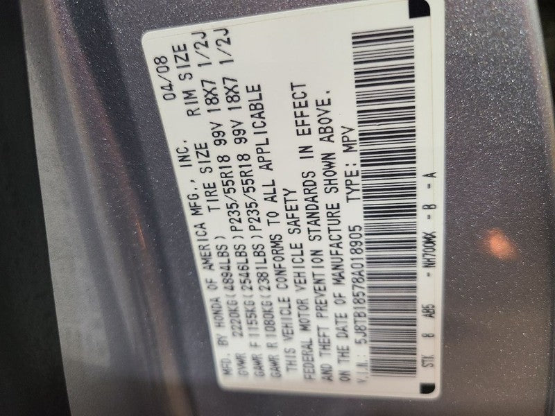 Wheel 18x7-1/2 5 Spoke Alloy Aap Manufacturer Fits 07-09 RDX 660764