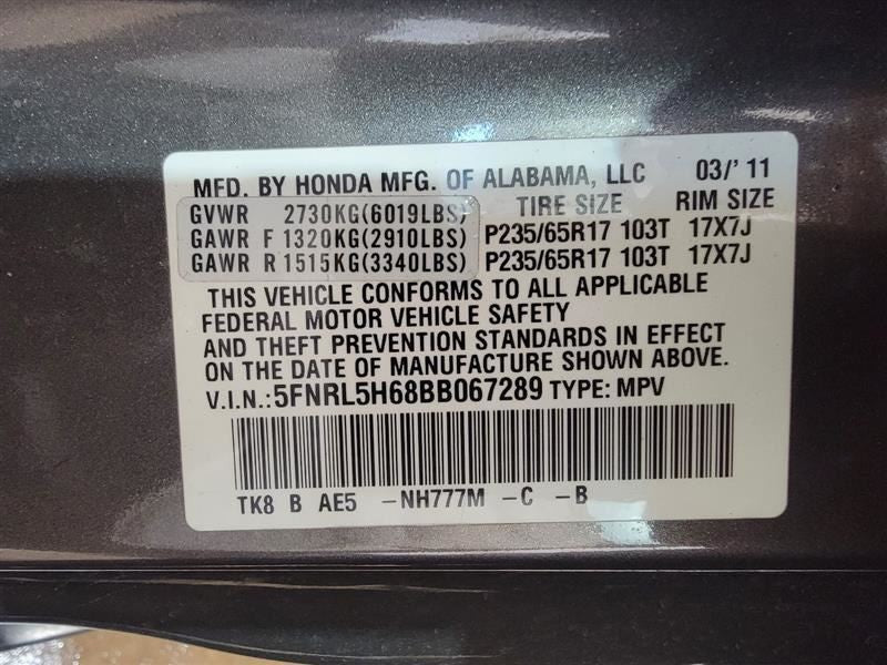 Info-GPS-TV Screen Dash Mounted Fits 11-13 ODYSSEY 399843 39810-TK8-A0