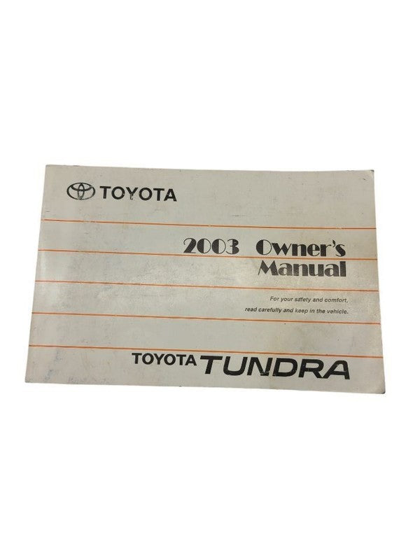 TUNDRA    2003 Owners Manual 613578